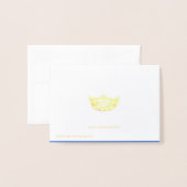 Carte Dorée Miss America Nom Place Card Gold Foed Crown (Derrière avec enveloppe)