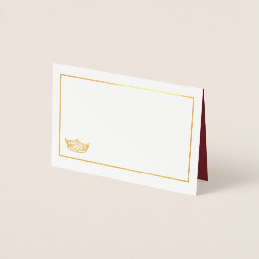 Carte Dorée Miss America Nom Place Card Gold Foed Crown (Devant)