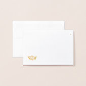 Carte Dorée Miss America Nom Place Card Gold Foed Crown (Devant avec enveloppe)