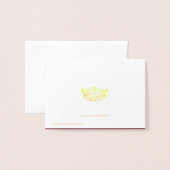 Carte Dorée Miss America Nom Place Card Gold Foed Crown (Derrière avec enveloppe)
