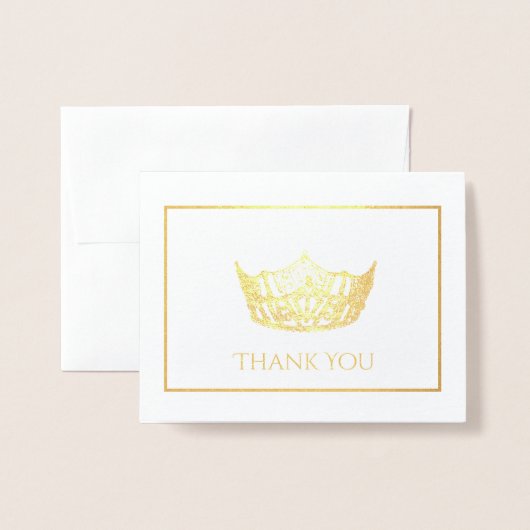 Carte Dorée Miss America Style Crown (Devant avec enveloppe)