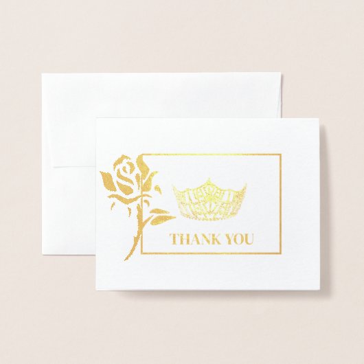 Carte Dorée Miss America Style Pageant Crown (Devant avec enveloppe)