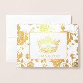 Carte Dorée Miss America style Pageant Crown (Devant avec enveloppe)