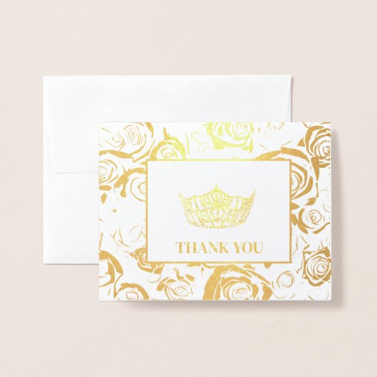 Carte Dorée Miss America Style Pageant Crown (Devant avec enveloppe)