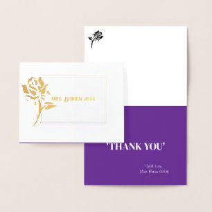Carte Dorée Miss Mme Pageant Rose Foil Merci personnalisé