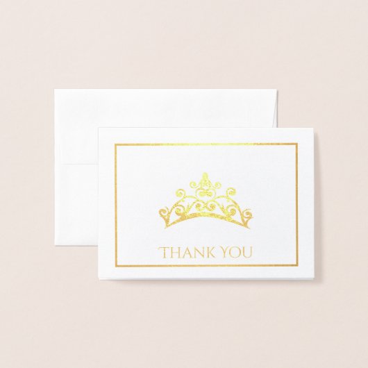 Carte Dorée Miss USA style Pageant Foil Tiara Mini Card (Devant avec enveloppe)