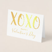 Carte Dorée Modern Hugs & Kisses (XOXO) Photo Saint-Valentin (Devant)