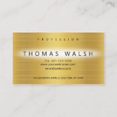 Carte dorée moderne élégante avec lignes dorées (Dos)