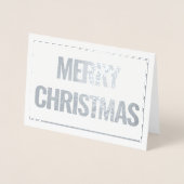 Carte Dorée Moderne et simple Joyeux Noël photo argent (Devant)