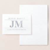 Carte Dorée Moderne Gras Professionnel | Blanc gris et argent (Affichage)