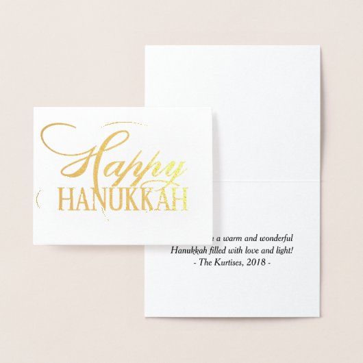 Carte Dorée Moderne Happy Hanoukka Elegant Gold Fancy Script (Affichage)