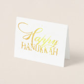Carte Dorée Moderne Happy Hanoukka Elegant Gold Fancy Script (Devant)