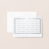 Carte Dorée Moderne Joyeux Noël Calligraphie Argent Frontière (Derrière avec enveloppe)