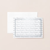 Carte Dorée Moderne Joyeux Noël Calligraphie Argent Frontière (Devant avec enveloppe)