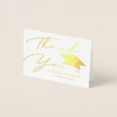 Carte Dorée Moderne Personnalisé Graduate Nom Merci photo (Devant)