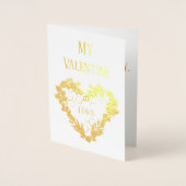 Carte Dorée Mon amour pour la fête des Valentines (Devant)