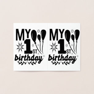 Carte Dorée Mon premier anniversaire ! Bébé ! ! ! !