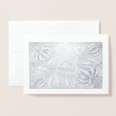 Carte Dorée Monogramme de coupe de fleurs Imprimer (Devant avec enveloppe)