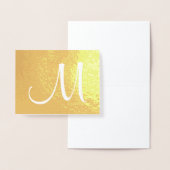 Carte Dorée Monogramme élégant Script initial plié or (Affichage)