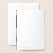 Carte Dorée Monogramme floral orné Merci Mariage photo (Derrière avec enveloppe)