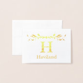 Carte Dorée Monogramme HAMbyWG (Devant avec enveloppe)