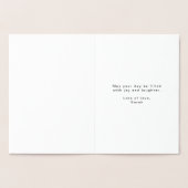 Carte Dorée Monogramme Joyeux Anniversaire N'Importe Quel Âge  (Intérieur)