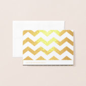 Carte Dorée Monogramme | MERCI | Chevron Stipes (Derrière avec enveloppe)