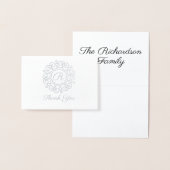 Carte Dorée Monogramme Merci ou toute occasion (Affichage)