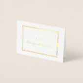 Carte Dorée Monogramme Minimaliste Élégant (Devant)
