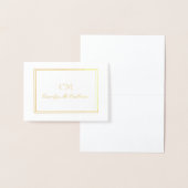 Carte Dorée Monogramme Minimaliste Élégant (Affichage)
