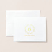 Carte Dorée Monogramme moderne, logo d'entreprise Gold Foil Ca (Devant avec enveloppe)