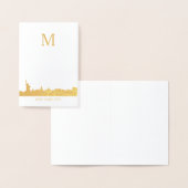 Carte Dorée Monogramme New York City Skyline (Affichage)