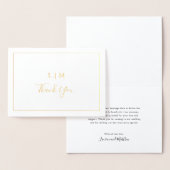 Carte Dorée Monogramme simple Merci de mariage élégant (Affichage)