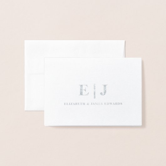 Carte Dorée Monogramme Simple Minimal Initiale Couple (Devant avec enveloppe)
