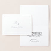 Carte Dorée Monogramme traditionnel Mariage officiel (Affichage)
