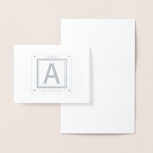 Carte Dorée Monogramme Votre nom et l'état Ancre nautique