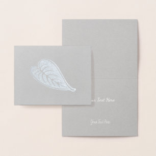 Carte Dorée Motif à feuilles élégantes or ou argent moderne
