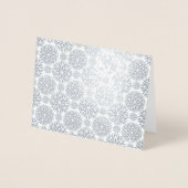 Carte Dorée Motif à fleurs gris + argent (Devant)