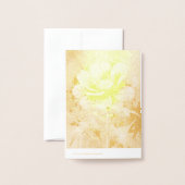 Carte Dorée Motif d'aquarelle de fleurs bleues (Derrière avec enveloppe)