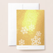 Carte Dorée Motif de Noël minimaliste monochrome (Derrière avec enveloppe)