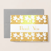 Carte Dorée motif d'érable doré - motifs feuillus élégants (Devant avec enveloppe)