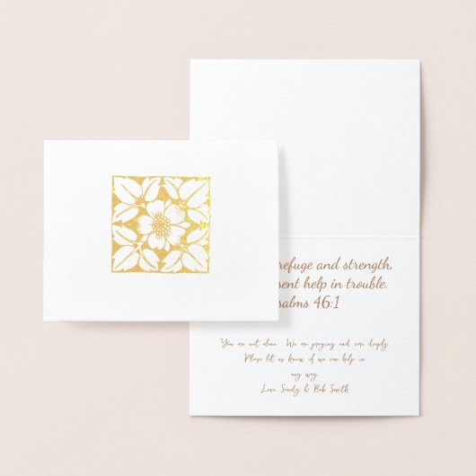 Carte Dorée Motif floral élégant moderne or ou argent (Affichage)