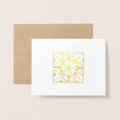 Carte Dorée Motif floral élégant moderne or ou argent (Devant avec enveloppe)