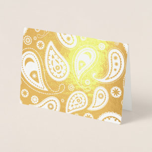 Carte Dorée Motif Paisley Coloré