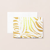 Carte Dorée Motif zèbre (Devant avec enveloppe)
