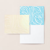 Carte Dorée Motif Zèbre Bleu (Affichage)