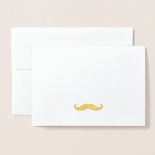 Carte Dorée Moustache (Derrière avec enveloppe)