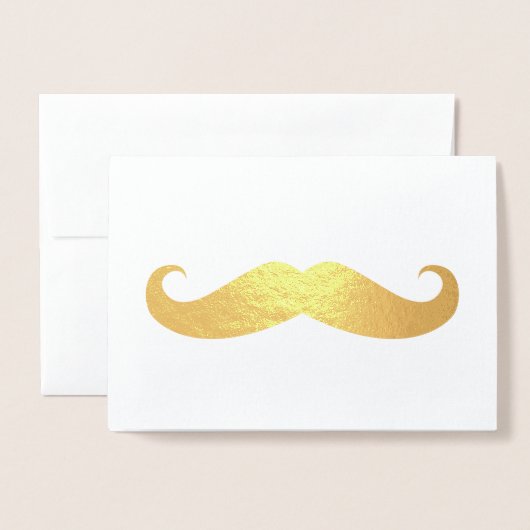 Carte Dorée Moustache (Devant avec enveloppe)