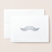 Carte Dorée Moustache Joyeux Anniversaire Beau Argent Humorist (Derrière avec enveloppe)