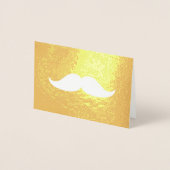 Carte Dorée Mustache Merci Or (Devant)